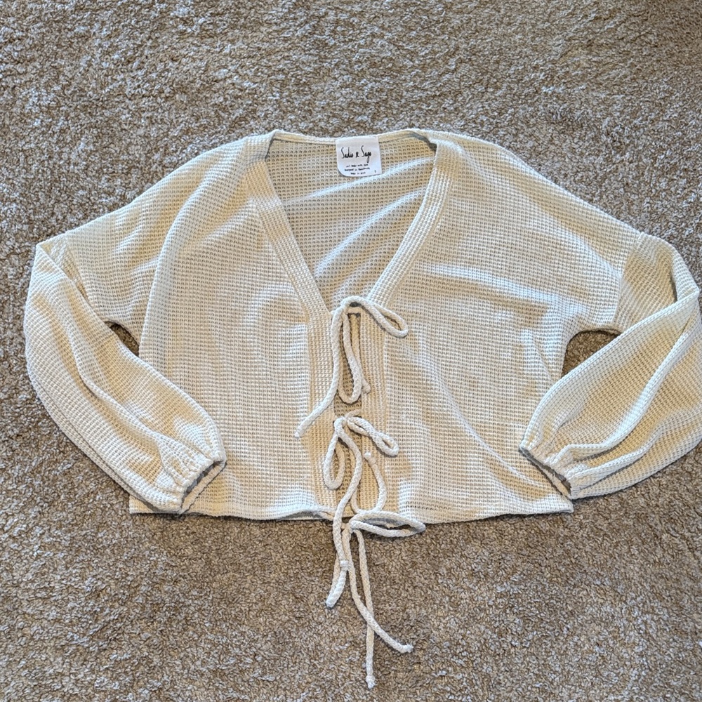 Sadie & Sage Cream V-Neck Sweater